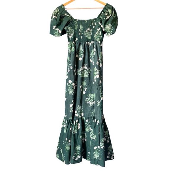 Tuckernuck Viridian Stamped Bouquets Gabrielle Dress L – Floral Maxi Boho - Picture 3 of 11